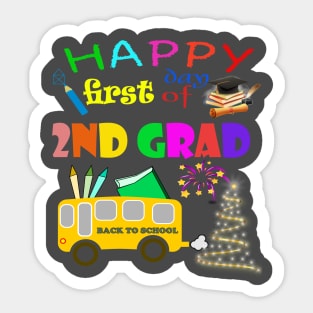 back to school shirt,2nd grade Sticker